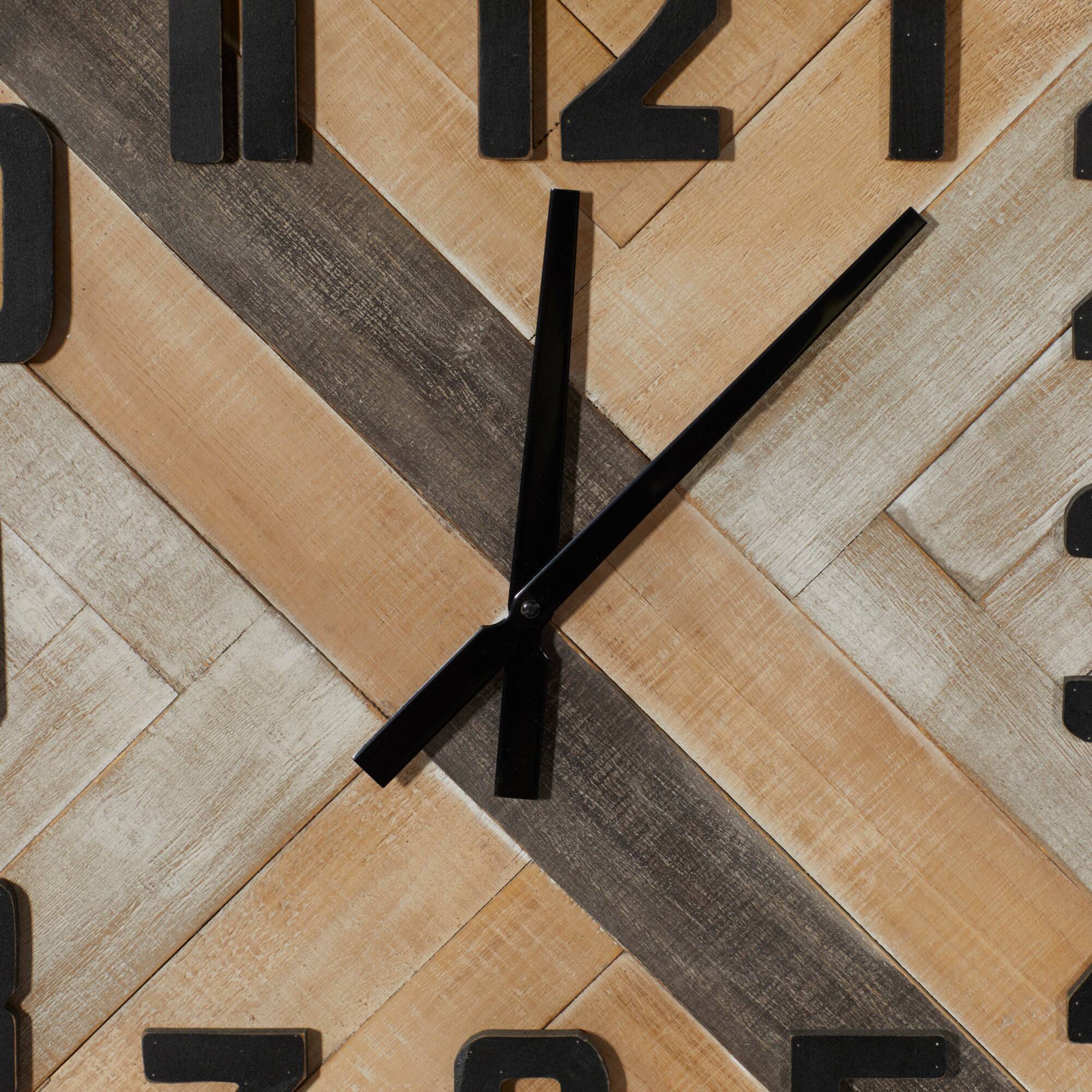 Industrial Wood Wall Clock